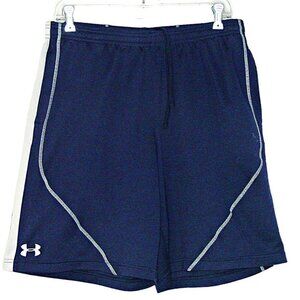 Under Armour Athletic Basketball Shorts Navy Blue Elastic Waist Workout Sz Large